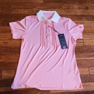 Head Golf Pink Pleated Polo Top